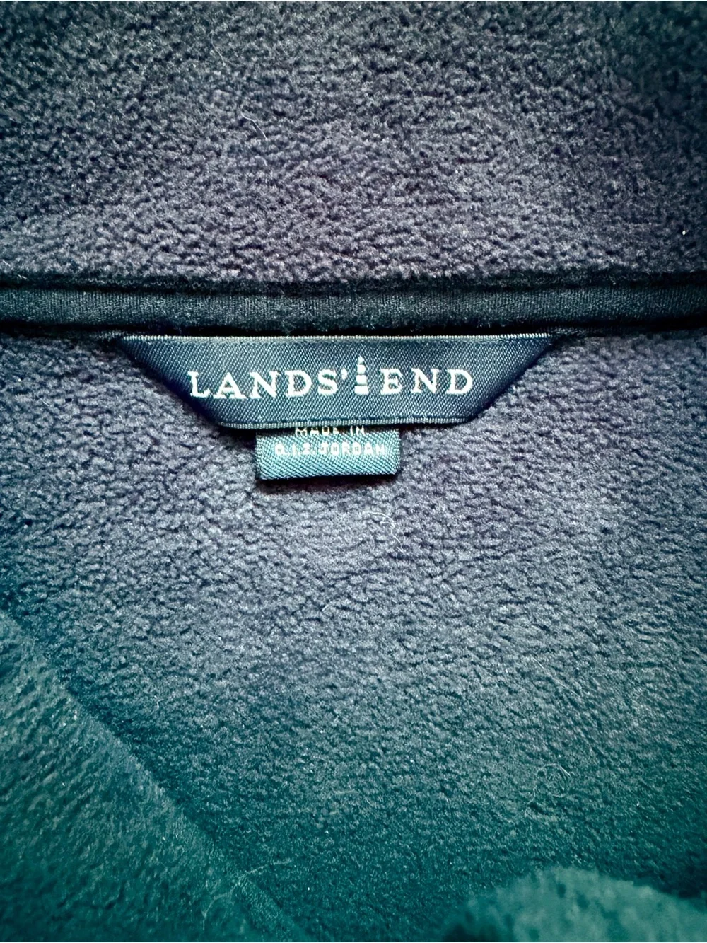 Lands’ End - Medium Weight Navy Blue Full-Zip Fleece Jacket Mens Size XL